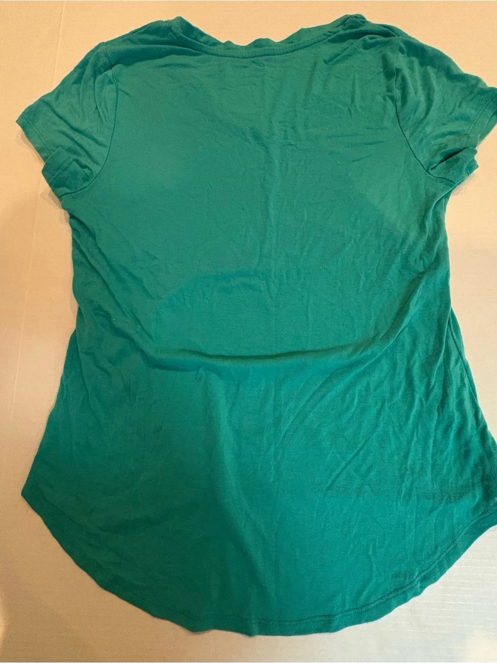 Apt. 9 Teal V-Neck Graphic Tee with Black Script